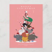 Wildtiere Weihnachtsbaum Feiertagspostkarte (Vorderseite)