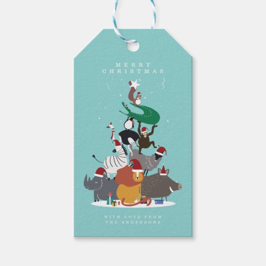 Wildtiere Weihnachtsbaum Geschenkanhänger (Vorderseite)