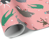 Wildtiere Weihnachtsfeiertag Geschenkpapier (Rolleneckpunkt)