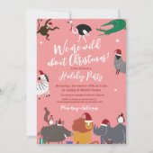 Wildtiere Weihnachtsfest Party Einladung (Vorderseite)
