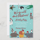 Wildtiere Weihnachtsfest Party Einladung (Vorderseite)