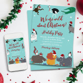 Wildtiere Weihnachtsfest Party Einladung