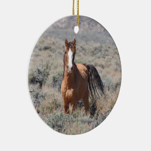 Wildtiere, Wildpferde Keramik Ornament (Rechts)