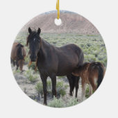 Wildtiere, Wildpferde, Natur, Tiere Keramik Ornament (Hinten)