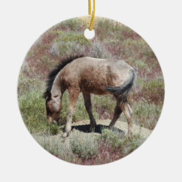 Wildtiere, Wildpferde, wild lebende Tiere, Natur Keramik Ornament