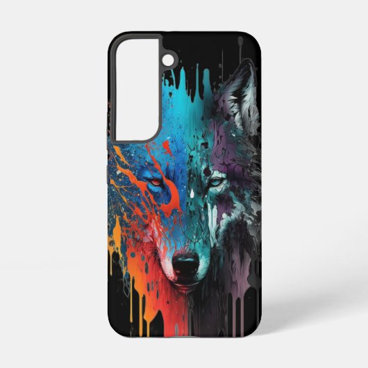 Wildtiere Wölfe Wolfskopf Tier Kunst  Samsung Galaxy Hülle (Rückseite)