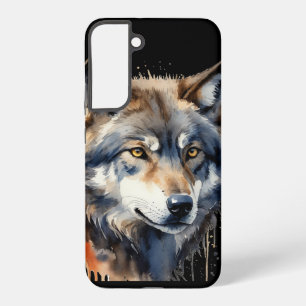 Wildtiere Wölfe Wolfskopf Tier Kunst Samsung Galaxy Hülle