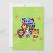 Wildtiere zum ersten Geburtstag Einladung (Rückseite)