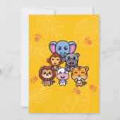 Wildtiere zum ersten Geburtstag Einladung (Rückseite)