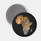 Wildtierkarte der AFRICA-Serie Magnet (Vorderseite/Rückseite)