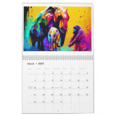 Wildtierliebhaber-Farbspritzer-Kunst 2026 Kalender (Mär 2027)
