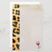 Wildtiermuster und Wein Briefpapier (Vorne/Hinten)