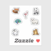 Wildtiersammlung Aufkleber (Blatt)