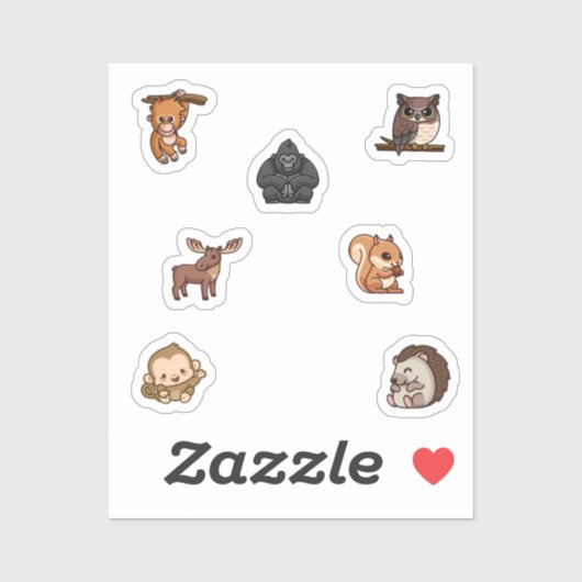 Wildtiersammlung Aufkleber (Blatt)