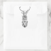 Wildtiertrio Quadratischer Aufkleber (Tasche)