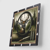 Wildtierwald im Bereich des Jägers Quadratische Wanduhr (Winkel)