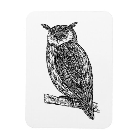 Wildtotem-Tier-Owl-Doodle Magnet (Vertikal)