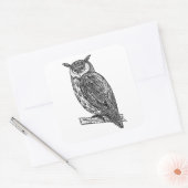 Wildtotem-Tier-Owl-Doodle Quadratischer Aufkleber (Umschlag)
