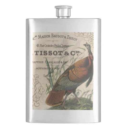 Wildtruthühner mit Vintagem Fall Flachmann (Vorderseite)
