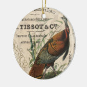 Wildtruthühner mit Vintagem Fall Keramik Ornament (Links)