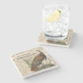 Wildtruthühner mit Vintagem Fall Steinuntersetzer (Seitenansicht)