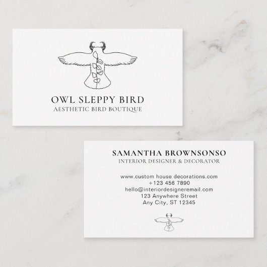 Wildvögel-Blume Visitenkarte (Vorne/Hinten)