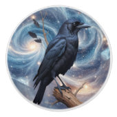 Wildvögel-Crow-Raven Keramikknauf (Vorderseite)