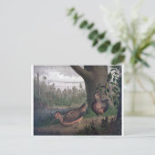 Wildvögel-Holzhacken-Malerei. Postkarte (Stehend Vorderseite)