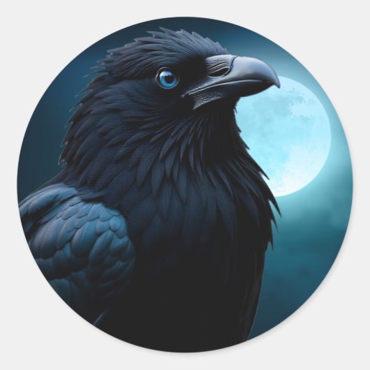 Wildvögel Moon Crow-Raven Stickers (Vorderseite)