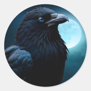 Wildvögel Moon Crow-Raven Stickers