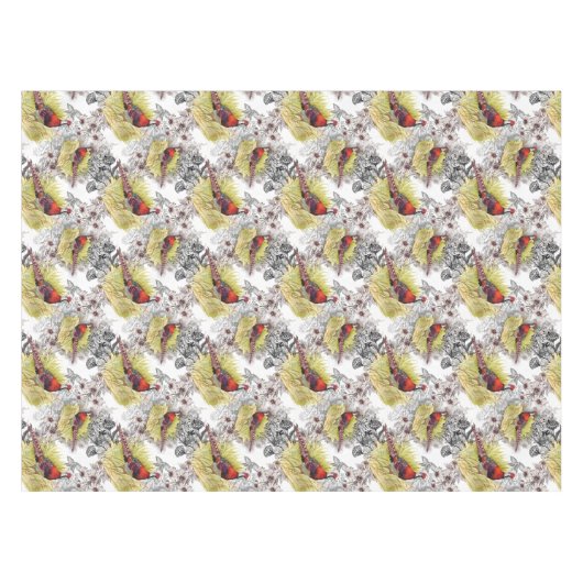 Wildvögel Tischdecke (Vorderseite (Horizontal))