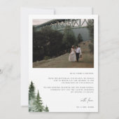 Wildwälder Pinien Hochzeitsstich Foto Dankeskarte (Rückseite)