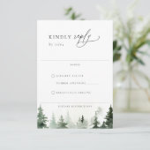 Wildwälder Pinienbäume Hochzeit-RSVP-Karte RSVP Karte (Stehend Vorderseite)