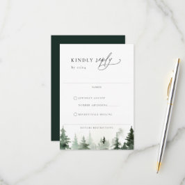 Wildwälder Pinienbäume Hochzeit-RSVP-Karte RSVP Karte