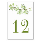 Wildwälder Rustikale Minimalistische Kiefernzweigu Tischnummer (Rückseite)