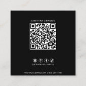 Wildwaldflora Minimalistischer QR-Code Quadratische Visitenkarte (Rückseite)