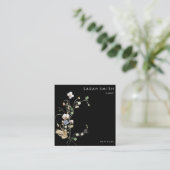 Wildwaldflora Minimalistischer QR-Code Quadratische Visitenkarte (Stehend Vorderseite)