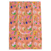 Wildwasserfarbe Blume auf Orange Mittlere Geschenktüte (Rückseite)