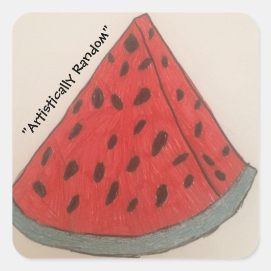 Wildwassermelone-Aufkleber Quadratischer Aufkleber (Vorderseite)