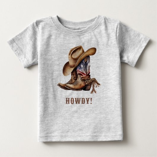 Wildwest Cowboy Howdy Baby T-shirt (Vorderseite)