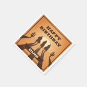 Wildwest Cowboys Sonnenuntergang Serviette (Ecke)