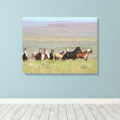 WildWest Mustangs Wrapped Canvas Leinwanddruck (Insitu (Holzboden))