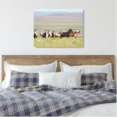 WildWest Mustangs Wrapped Canvas Leinwanddruck (Insitu (Schlafzimmer))