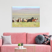 WildWest Mustangs Wrapped Canvas Leinwanddruck (Insitu (Wohnzimmer))