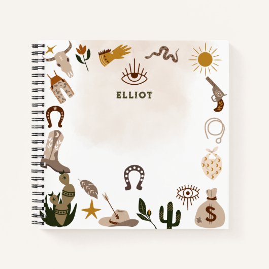 Wildwest Rodeo Cowboy Notizblock (Vorderseite)