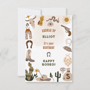 Wildwest Rodeo Cowboy zum Geburtstag Karte