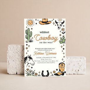 Wildwest Western Cowboy Babyparty Einladung