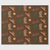 Wildwest Western Cowboy Brown Wrapping Paper Geschenkpapier (Flach)