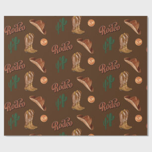Wildwest Western Cowboy Brown Wrapping Paper Geschenkpapier