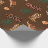 Wildwest Western Cowboy Brown Wrapping Paper Geschenkpapier (Ecke)
